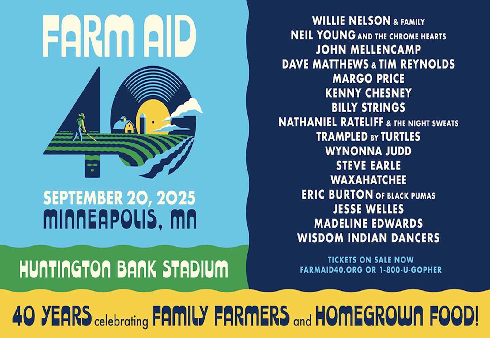 Kenny Chesney, Wynonna Judd and Steve Earle Join Farm Aid 40 Lineup  of Hall of Famers