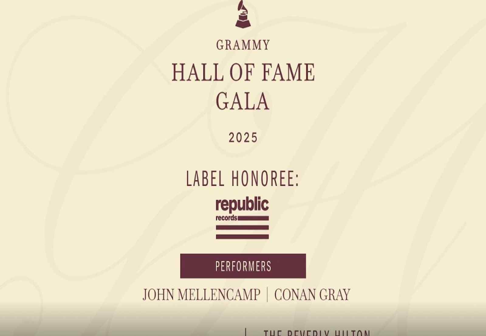 Conan Gray & John Mellencamp To Perform Republic Records Tribute At The 2025 GRAMMY Hall Of Fame Gala
