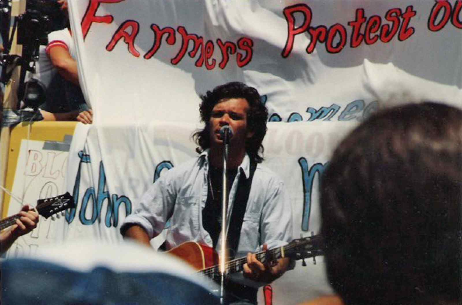 Live concert of John  Mellencamp during the Farm Crisis in Chillicothe, Missouri on May 7th, 1986.