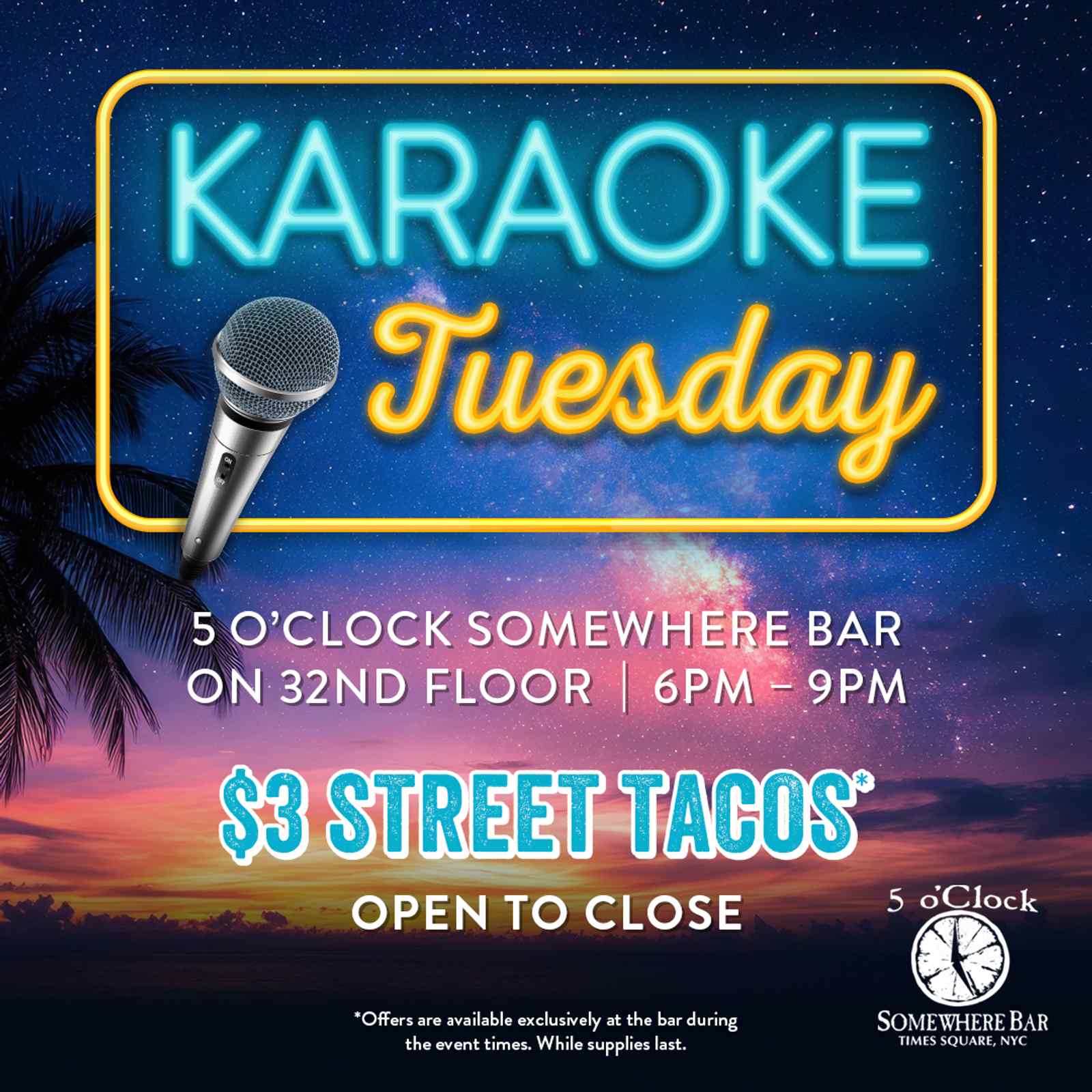 6:00-9:00 PM: Karaoke Tuesday