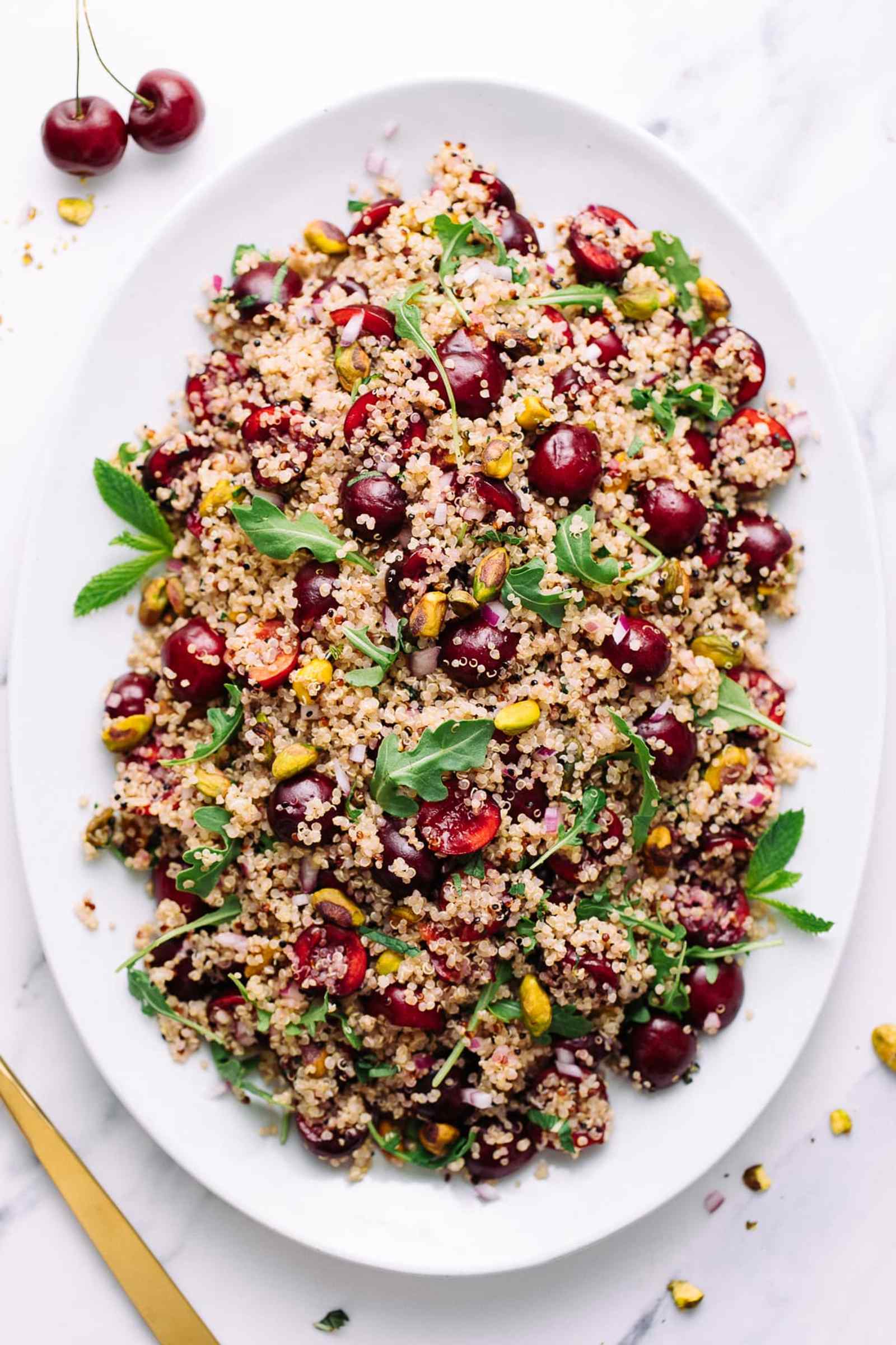 Cherry Pistachio Quinoa Salad