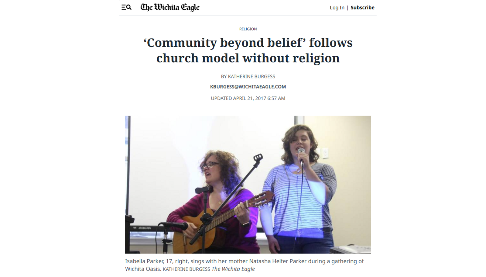 KANSAS.COM - ‘Community beyond belief’ follows church model without religion