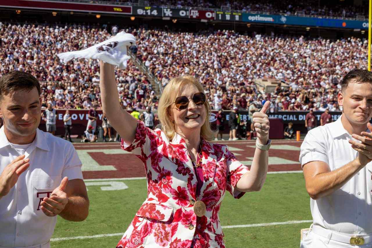 Dr. Susan Ballabina was recognized on Kyle Field