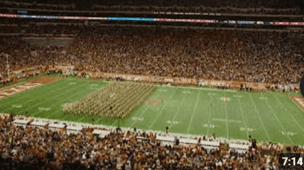 Aggie Band halftime drill at TU game