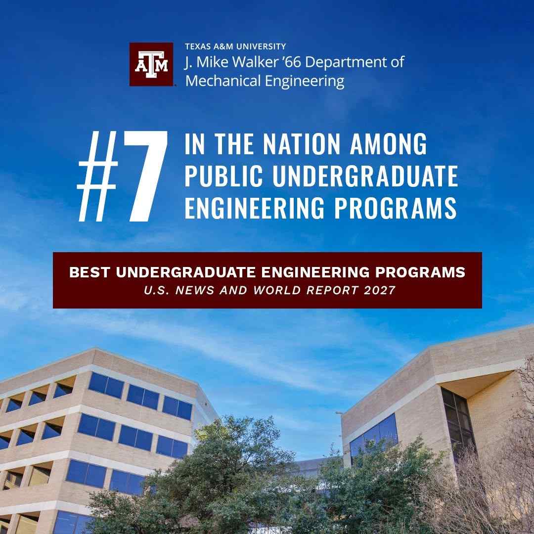 J. Mike Walker '66 Department of Mechanical Engineering College Rankings