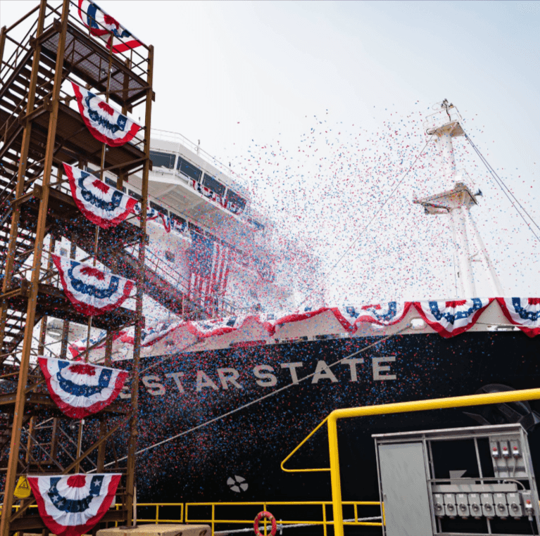 Last week, the TS Lone Star State was christened in Philadelphia.