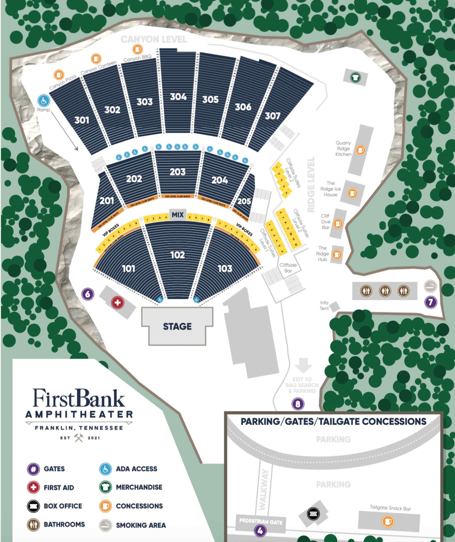 Image of amphitheater seating map