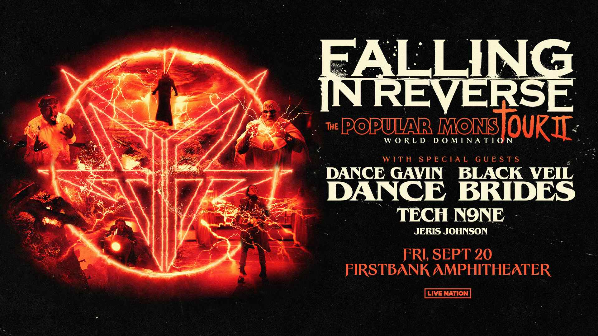 Falling In Reverse - The Popular MonsTOUR II: World Domination with special guests Dance Gavin Dance, Black Veil Brides, Tech9ne and Jeris Johnson