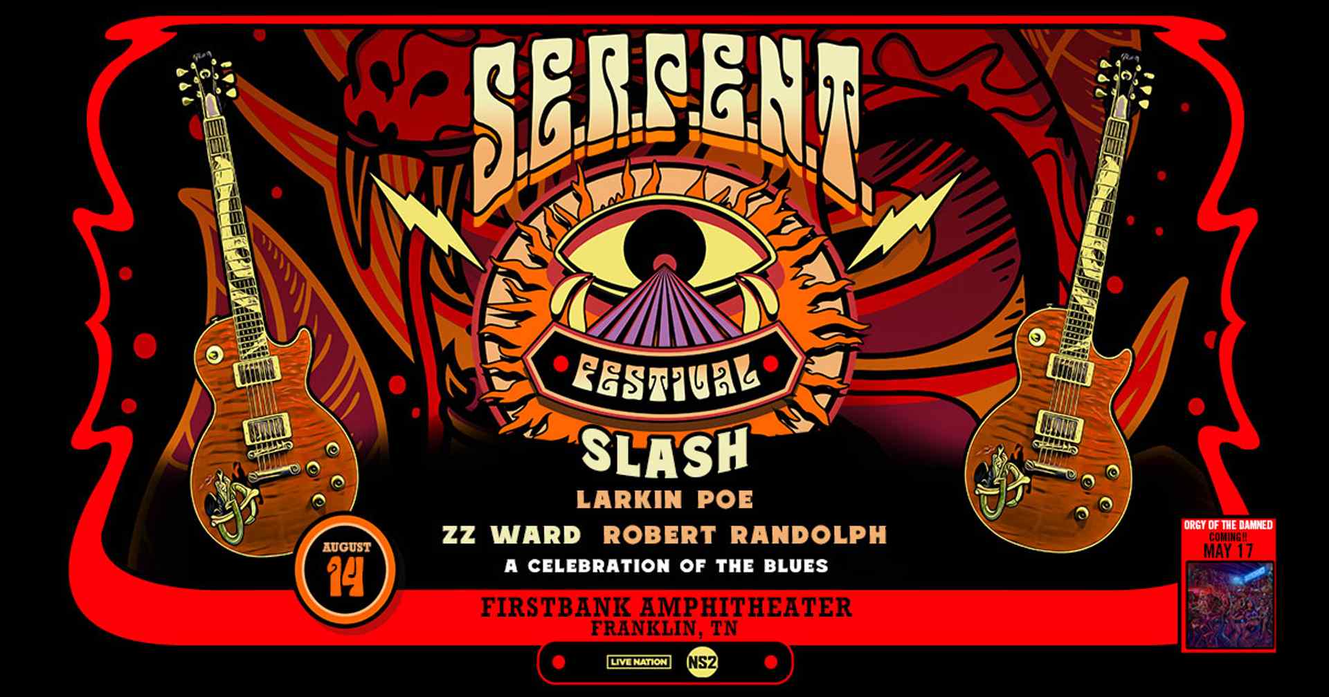 SLASH – S.E.R.P.E.N.T. Festival with special guests Larkin Poe, ZZ Ward and Robert Randolph - 6:15 PM