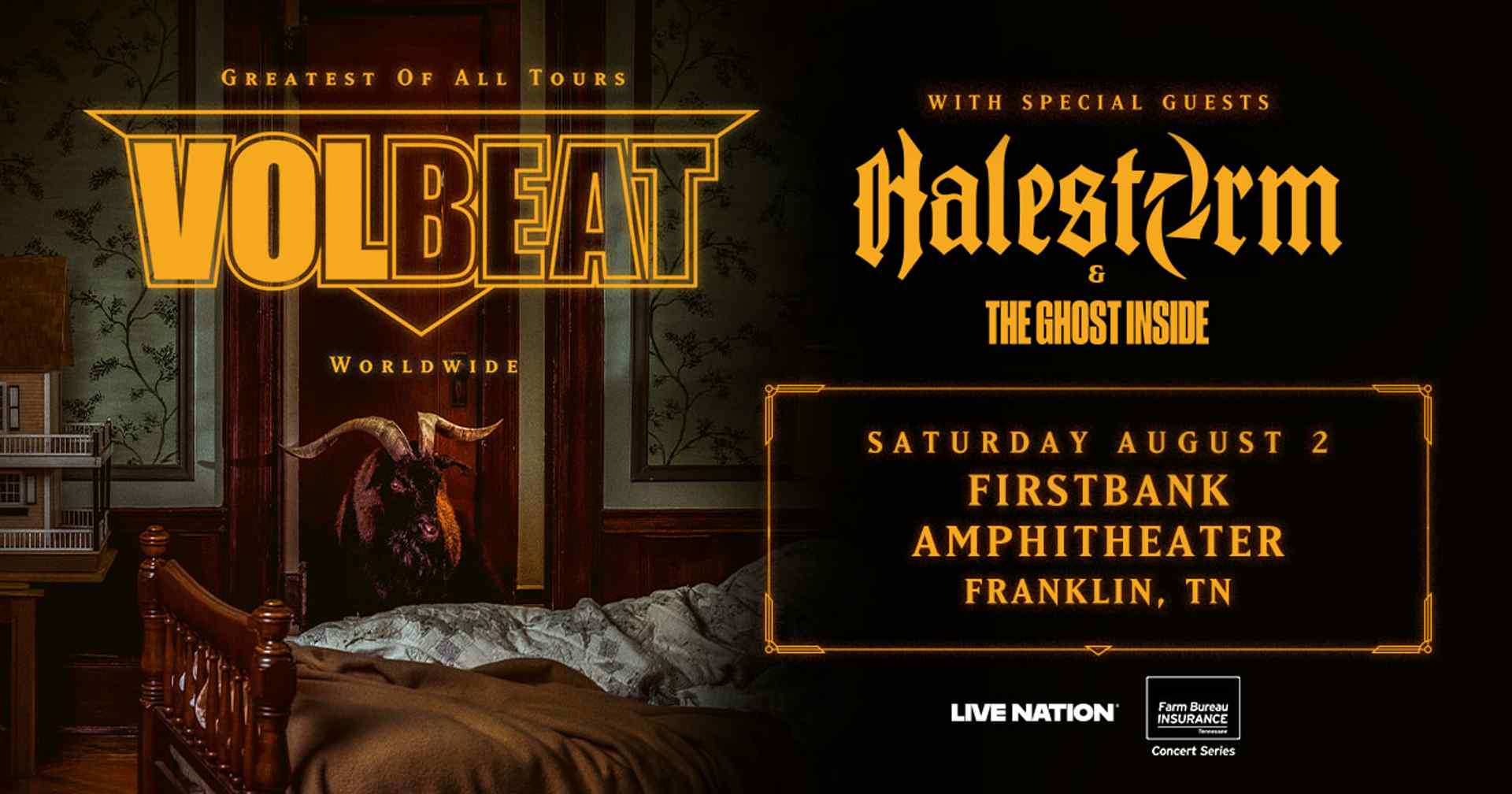 VOLBEAT Greatest Of All Tours Worldwide with Special Guests Halestorm & The Ghost Inside