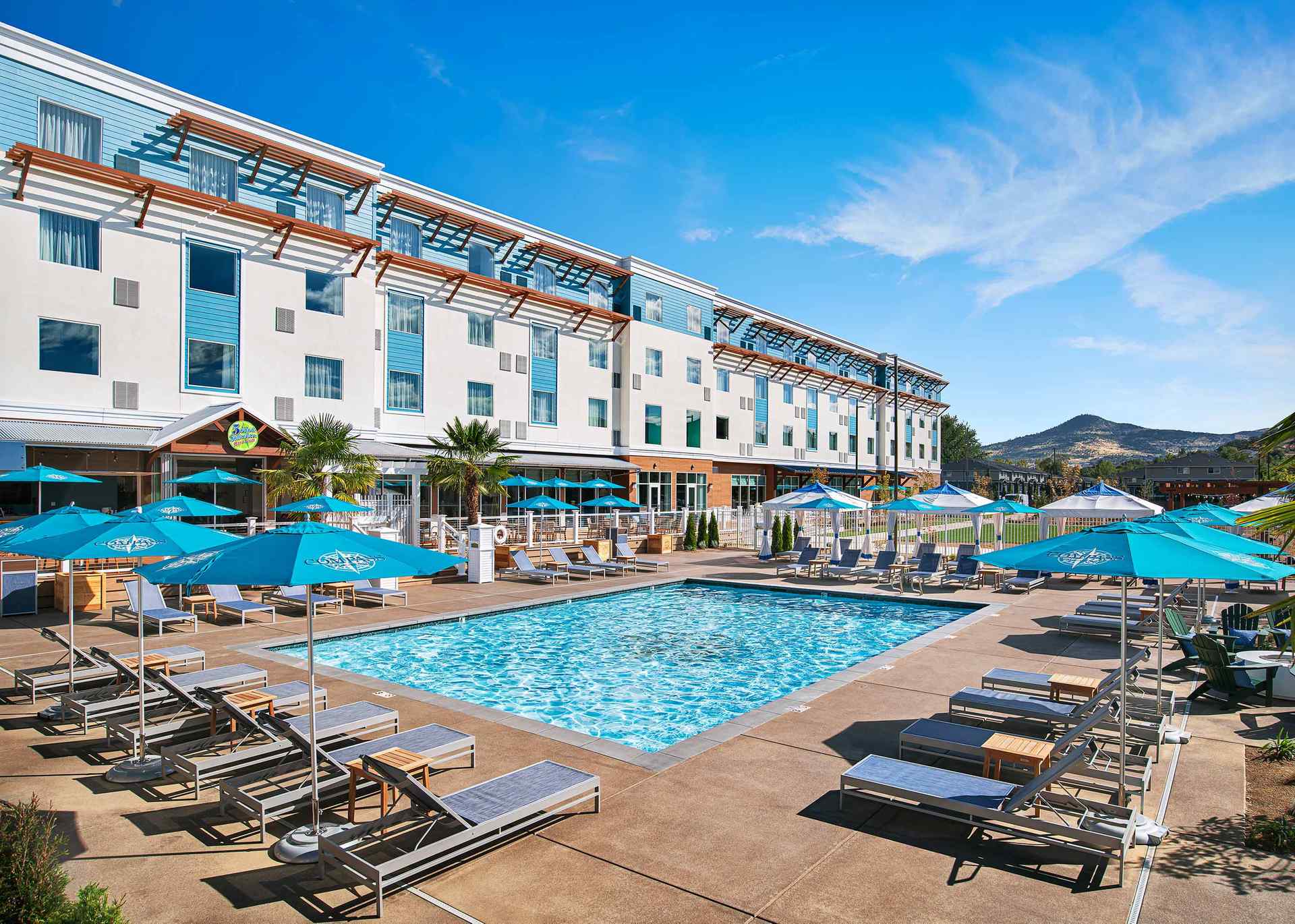 Outdoor hotel pool area