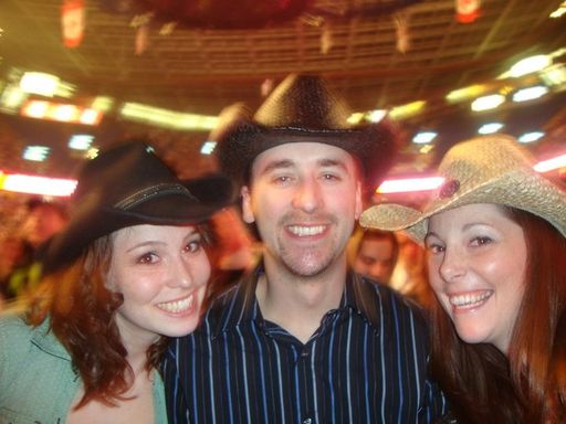 Adam, Amanda and Carly - 2nd row at the Saddledome in Calgary for the Alan Jackson concert 