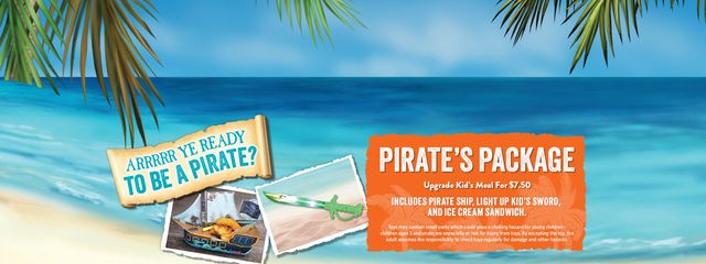 Pirate's Package Upgrade - Includes Pirate Ship, Light Up Kid's Sword And Ice Cream Sandwich