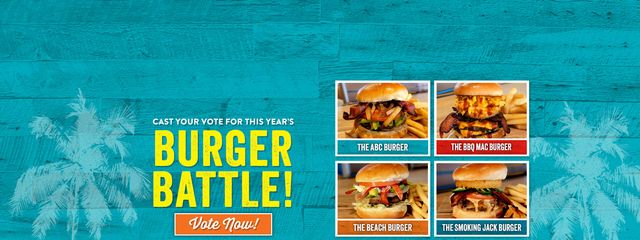 Vote For This Year's Burger Battle - ABC, BBQ Mac, The Beach and The Smoking Jack Burgers