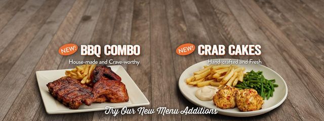 Try our new menu additions, BBQ Combo and Crab Cakes, today!