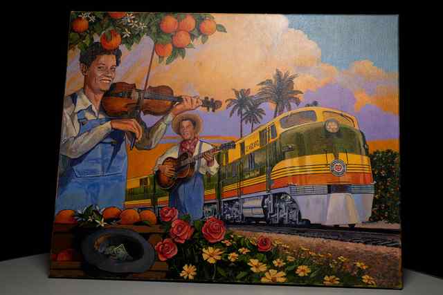Original oil on canvas painting of Ervin and Gordon Rouse Ervin is the composer of the Orange Blossom Special