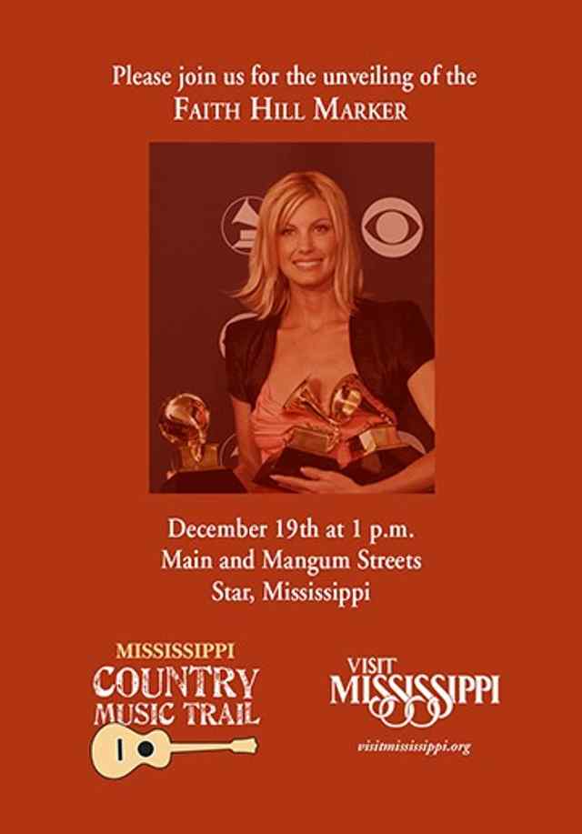 Mississippi to Unveil Country Music Trail Marker Honoring Faith Hill