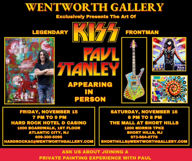 This Weekend! Paul Stanley Art Shows!