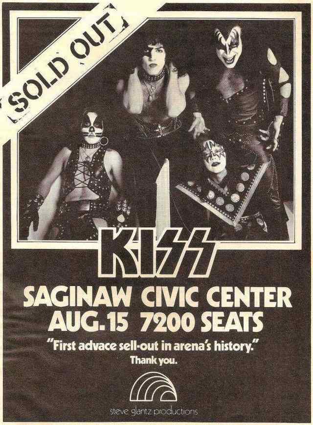 KISS sells out in advance.  The First time for Saginaw, MI 