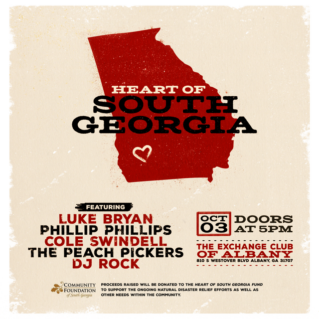 Luke Bryan, Phillip Phillips, Cole Swindell, The Peach Pickers and DJ Rock to Host Benefit Concert in Home State of Georgia