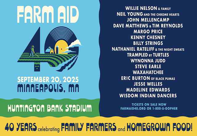 Kenny Chesney, Wynonna Judd and Steve Earle Join Farm Aid 40 Lineup  of Hall of Famers
