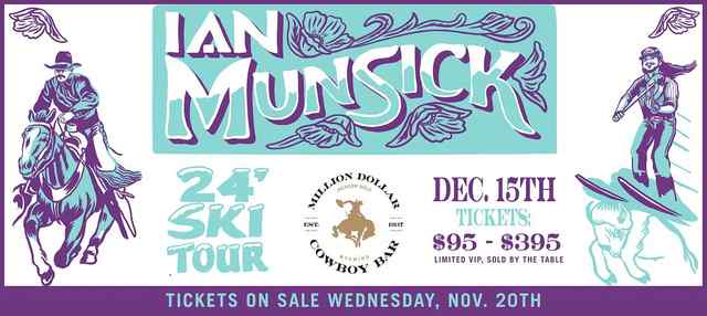 THE COWBOY BAR ANNOUNCES AN EVENING WITH IAN MUNSICK