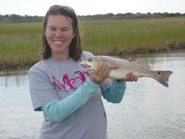 Kristin Schindler first keeper redfish!