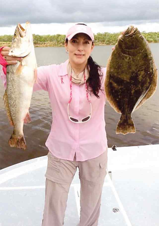 Marisol DeLaGarza Port Mansfield4 lb trout &amp; 3 lb flounder&quot;Go Pink&quot; Breast Cancer Awareness Month