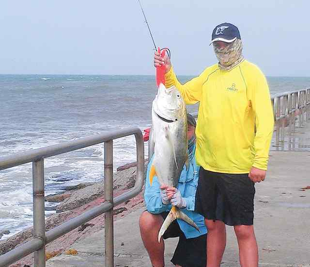 Gene Mierow Packery Channel jetty42&quot; 18 lb jack crevalle, first big fish!