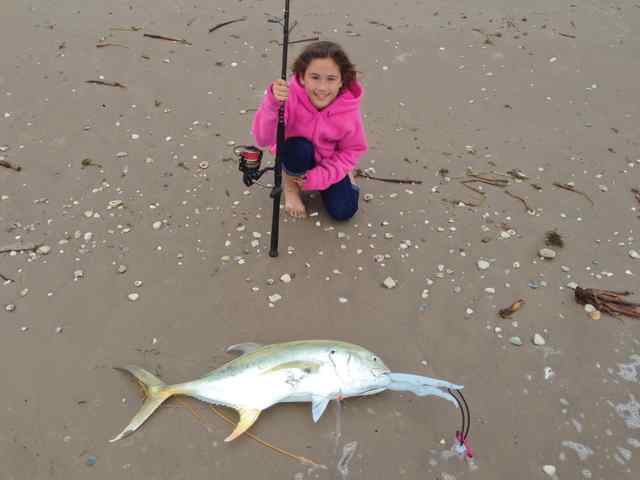 Ella Doss South Padrefirst jack!She fought the fish from the rod holder all the way to the sand all on her own.