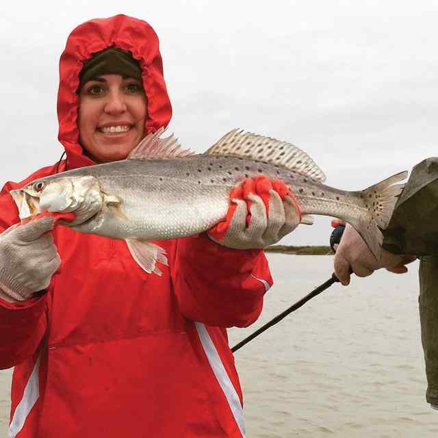 Jordyn Pausewang Sargent East Bay, 45 degrees, rainingfirst trout!