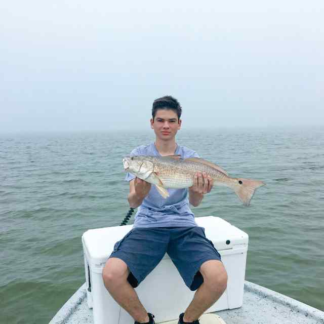 Tristen Oberlender Nueces Bay - 27.25" redfish, caught on purple thumpin mullet during high tide in shallow water