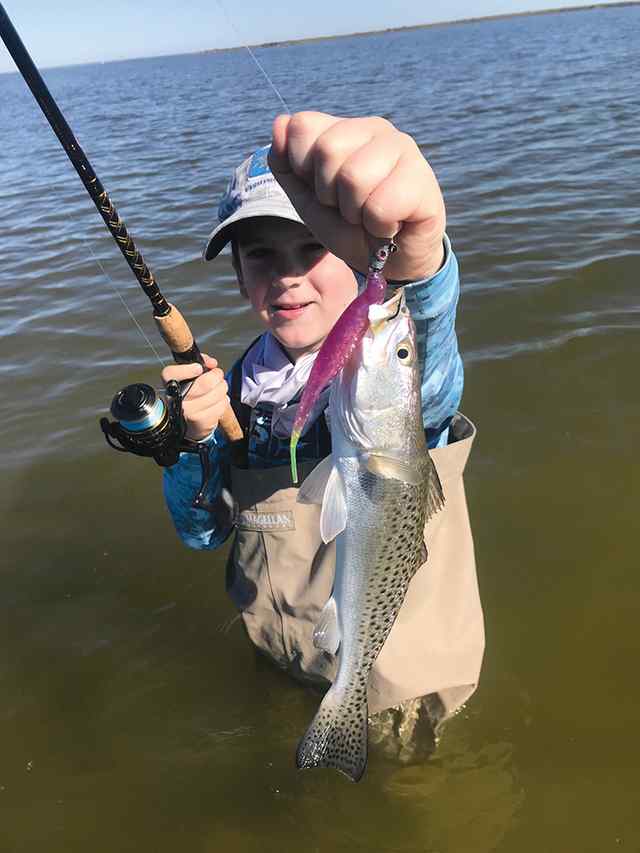 Gage Goebel Rockport - speckled trout, caught wading