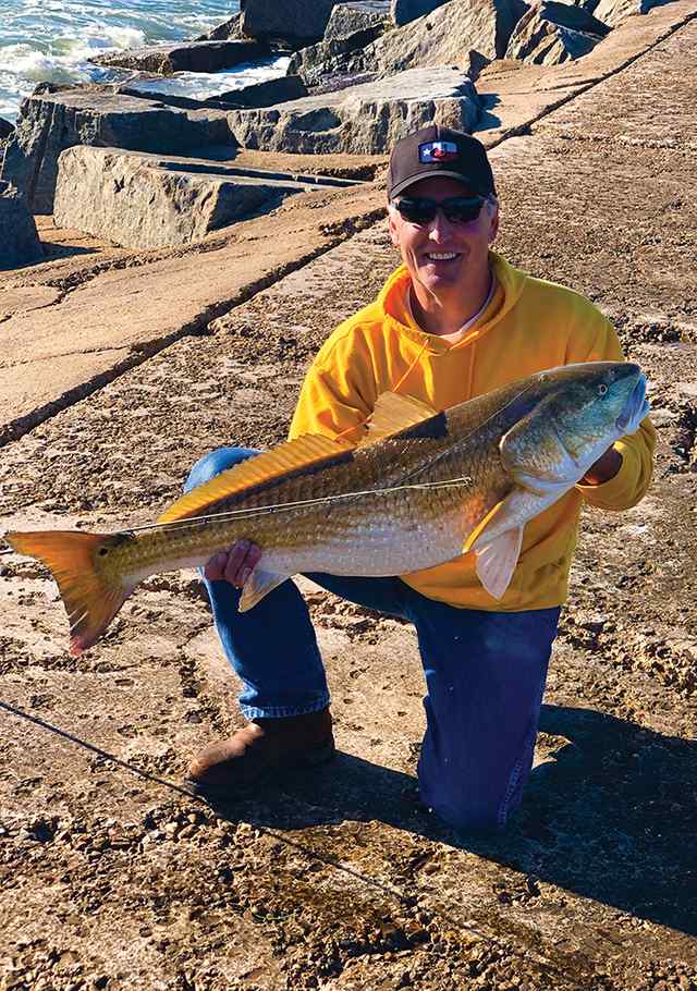 Tommy Hermosa Port Aransas, south jetty - 45" bull red