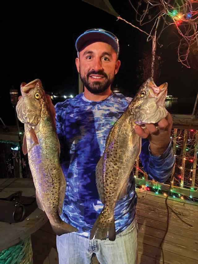 Andrew Pita Island - 20" trout, caught on a popping cork using live shrimp