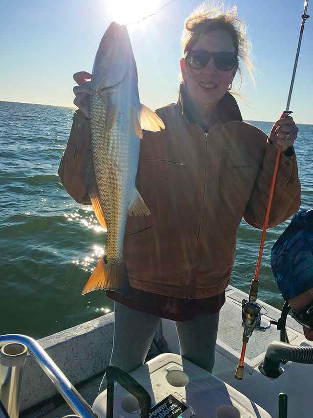 Kathy Bates Galveston West Bay - first red!