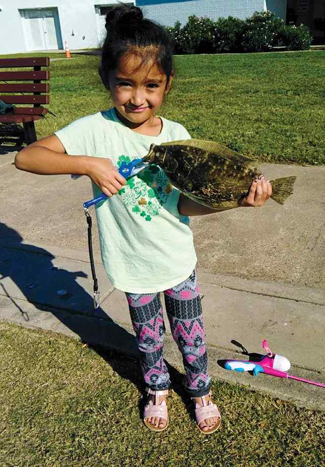 Kenzie Mariscal Galveston - 13" first flounder!