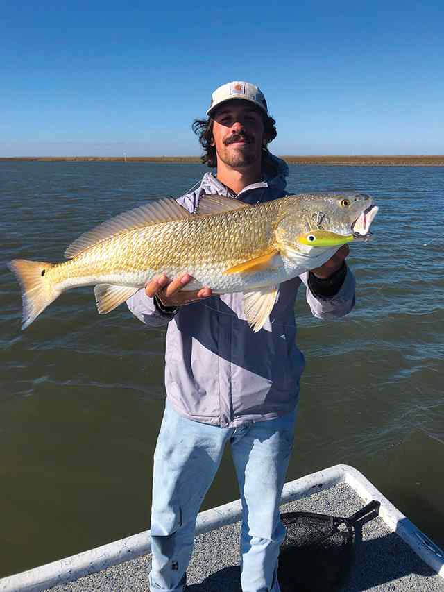 Matthew Walla West Galveston Bay - 28" redfish, caught on a Paul Brown corky