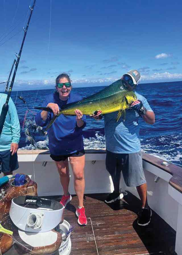 Cindy Raleigh Los Suenos Costa Rica - mahi, caught on the Maverick Fishing Super Fly