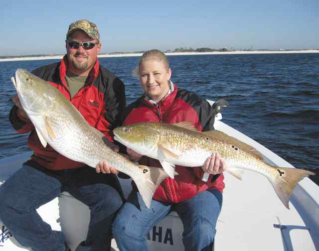 Blake & Melissa Bodungen Pensacola Beach, FL40&quot; &amp; 35&quot; bull reds