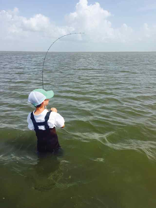 Andrew Sohrt Holding his own on the Matagorda shoreline.