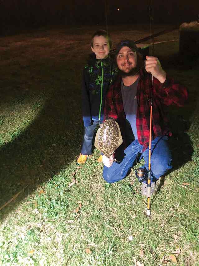 Matt Sharpe with son, Zane Trigger San Bernard River - flounder