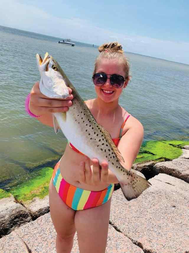 Kilee Smart Port O'Connor - first trout!