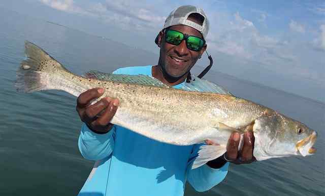 Derrick Hayes San Luis Pass - 27.75" trout, caught on a topwater lure