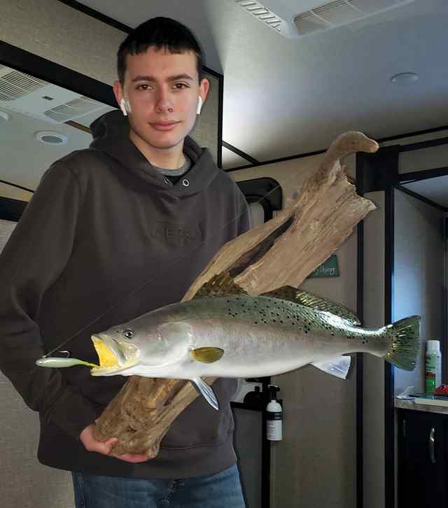 Michael Ziverk Aransas Bay - replica of 24" speckled trout CPR