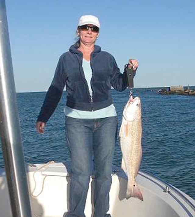 Debra Steelman Galveston jetties10lb redfish