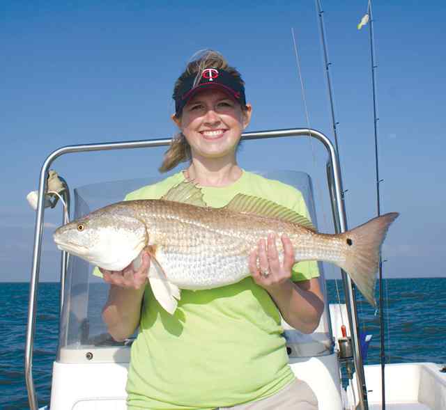 Jennifer Greer Trinity Bay27&quot; first redfish!