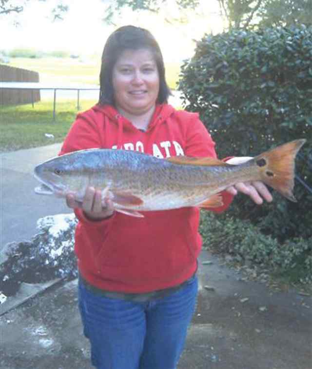 Mary Kosanke Oyster Lake23&quot; red, first fish!
