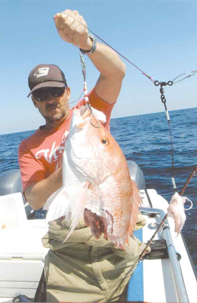 David Brown 8 miles off of Big Shellbig bull shark ate snapper at boatside