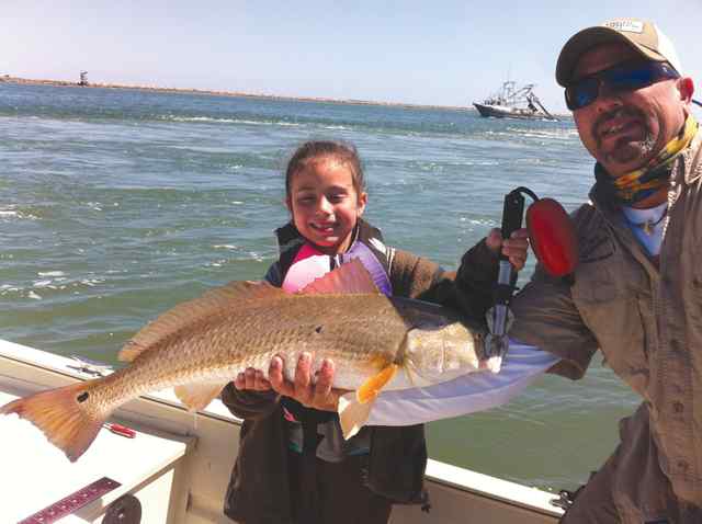 Hallie Kunz Port O'Connor30&quot; first redfish!Baited hook, cast out, and reeled in all on her own!